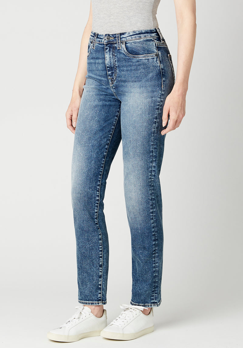 Buffalo David Bitton High Rise STRAIGHT JAYDEN Stonewashed Jeans - BL15836 Color INDIGO