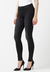 Jean taille mi-haute et coupe skinny pour femme Alexa, noir délavé - BL15843