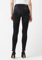 Jean taille mi-haute et coupe skinny pour femme Alexa, noir délavé - BL15843