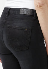 Jean taille mi-haute et coupe skinny pour femme Alexa, noir délavé - BL15843