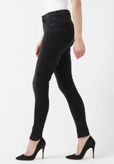 Jean taille mi-haute et coupe skinny pour femme Alexa, noir délavé - BL15843