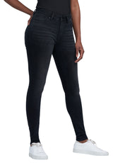 Jean taille mi-haute et coupe skinny pour femme Alexa, noir délavé - BL15843