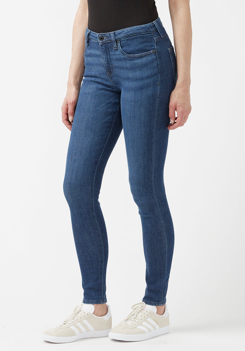 Jean taille mi-haute et coupe skinny pour femme Alexa, bleu