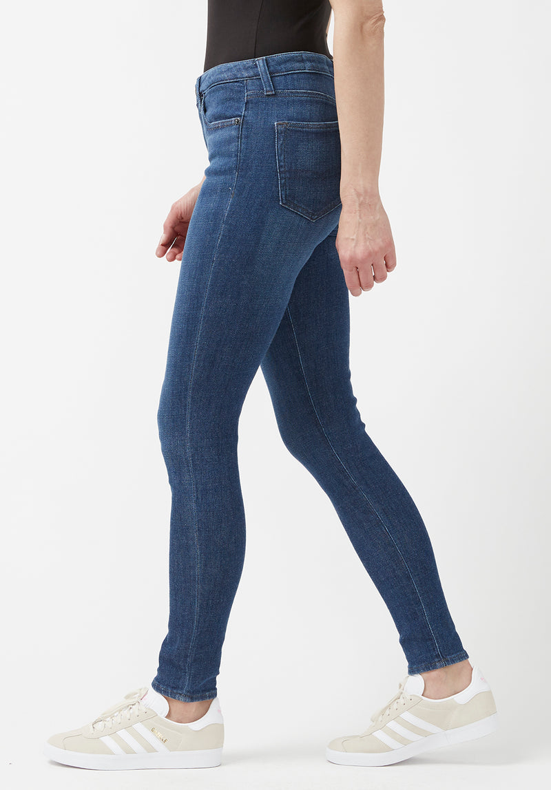 Jean taille mi-haute et coupe skinny pour femme Alexa, bleu  - BL15848