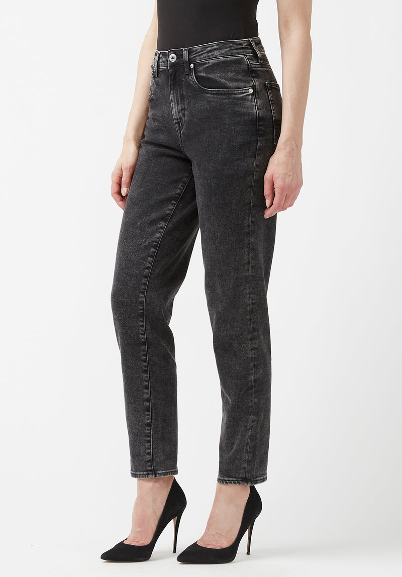 Margot Women's Mom Jeans in Acid Washed Black - BL15850