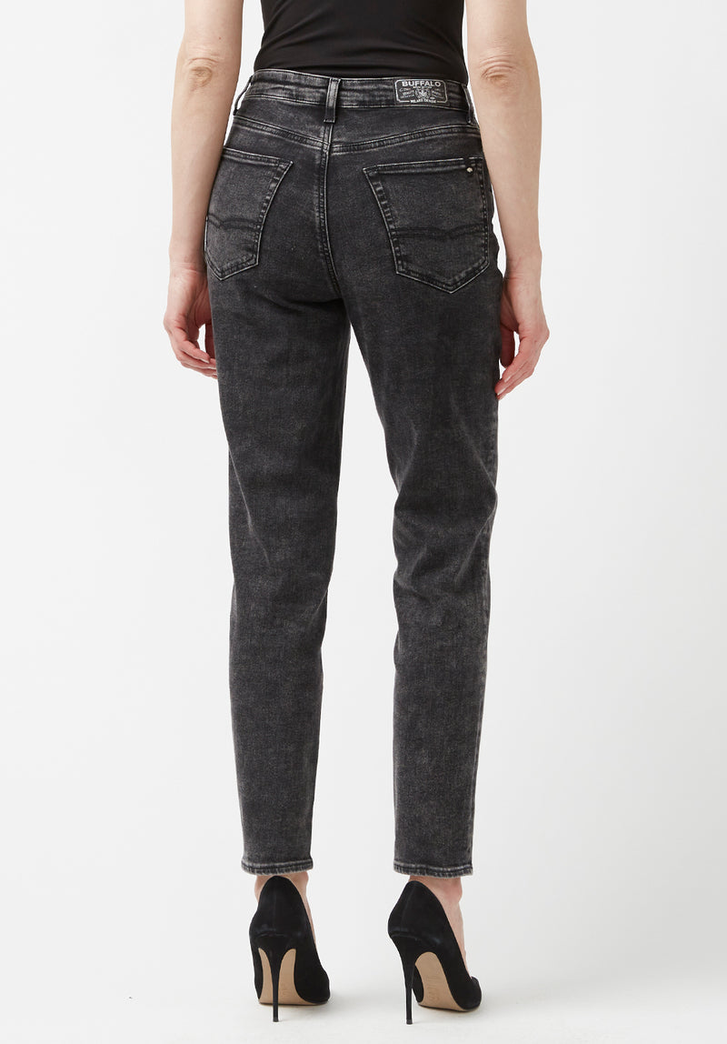 Margot Women's Mom Jeans in Acid Washed Black - BL15850