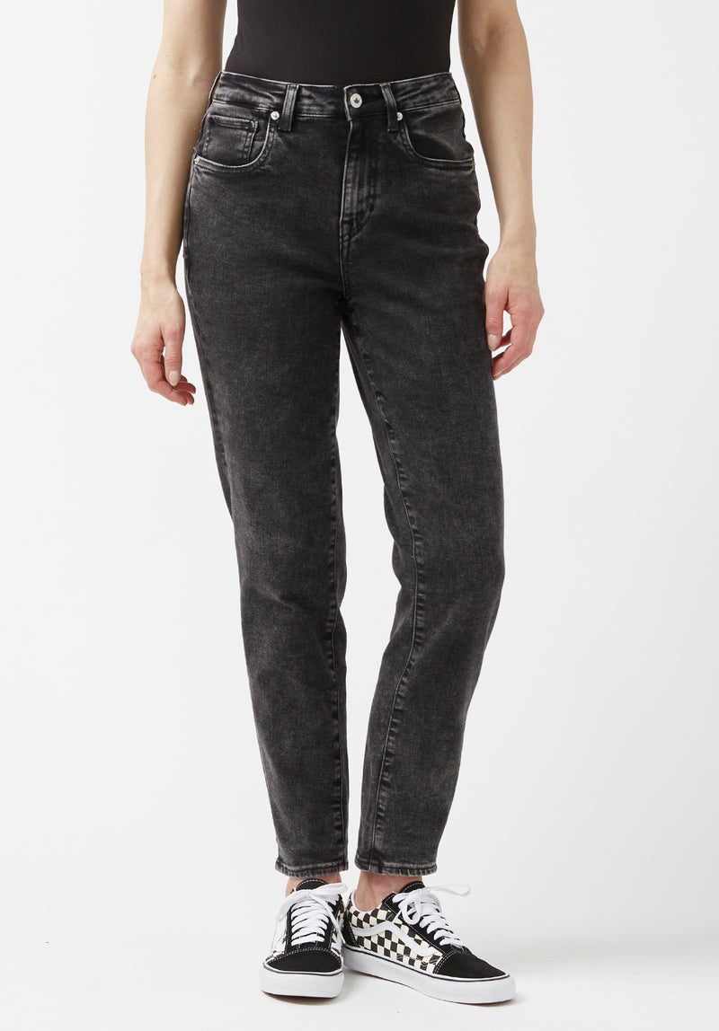 Margot Women's Mom Jeans in Acid Washed Black - BL15850