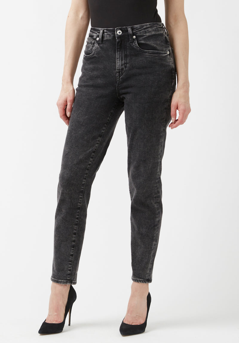 Margot Women's Mom Jeans in Acid Washed Black - BL15850