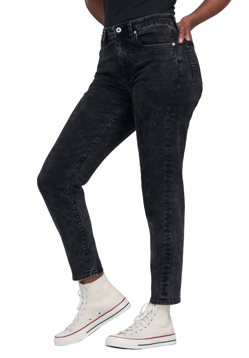 Margot Women's Mom Jeans in Acid Washed Black - BL15850