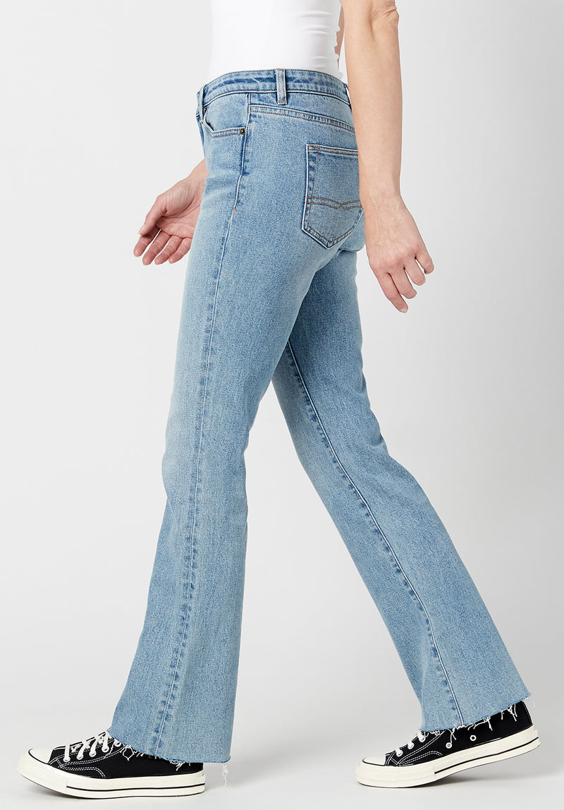 Mid Rise Bootcut Queen Women's Jeans in Vintage Sanded Light Blue
