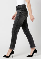 Buffalo David Bitton Distressed MARGOT MOM Jeans - BL15860 Color BLACK