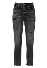 Buffalo David Bitton Distressed MARGOT MOM Jeans - BL15860 Color BLACK