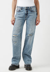 Buffalo David Bitton Low & Loose Gwen Sanded Jeans - BL15873 Color INDIGO