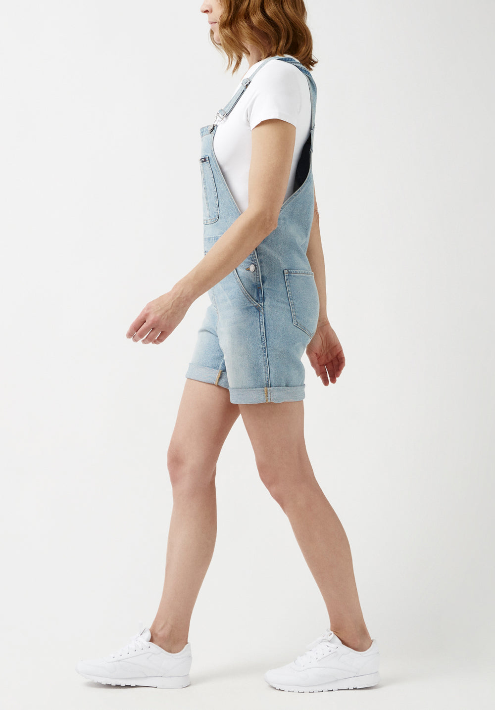 Hali distressed overall shorts outlet