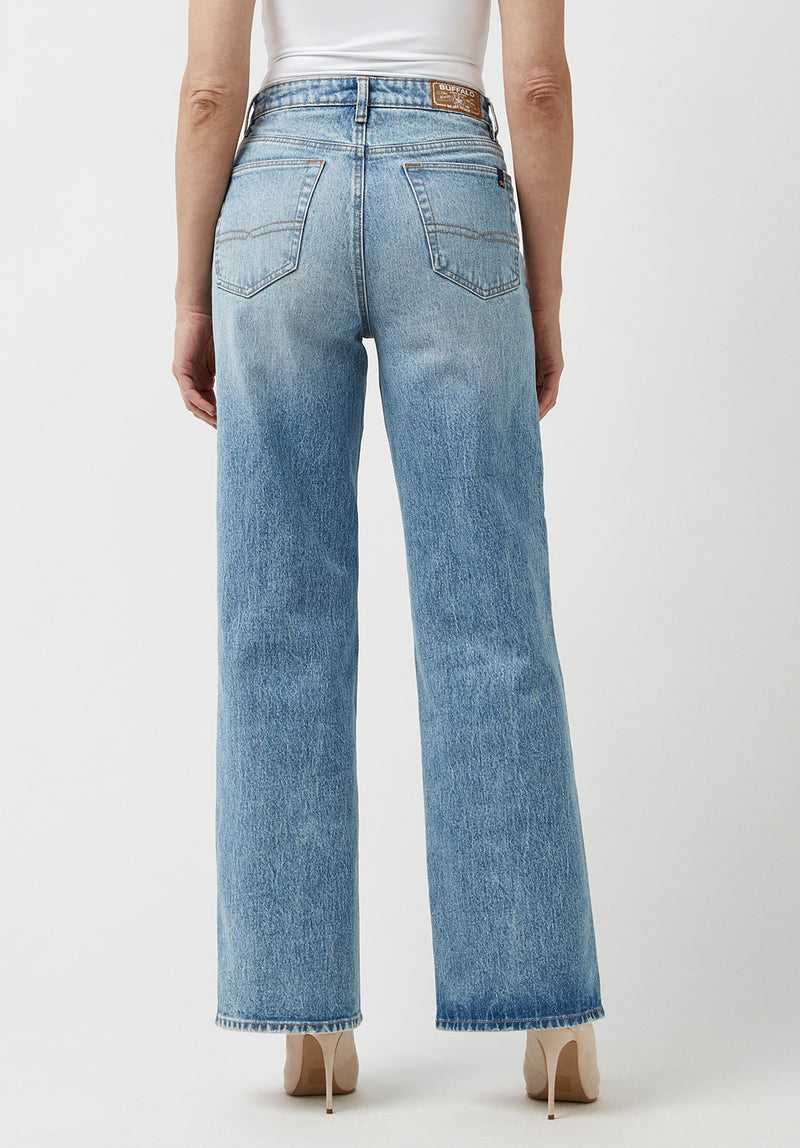 Buffalo David Bitton High Rise Wide Leg Addie Vintage Feel Jeans - BL15901 Color INDIGO