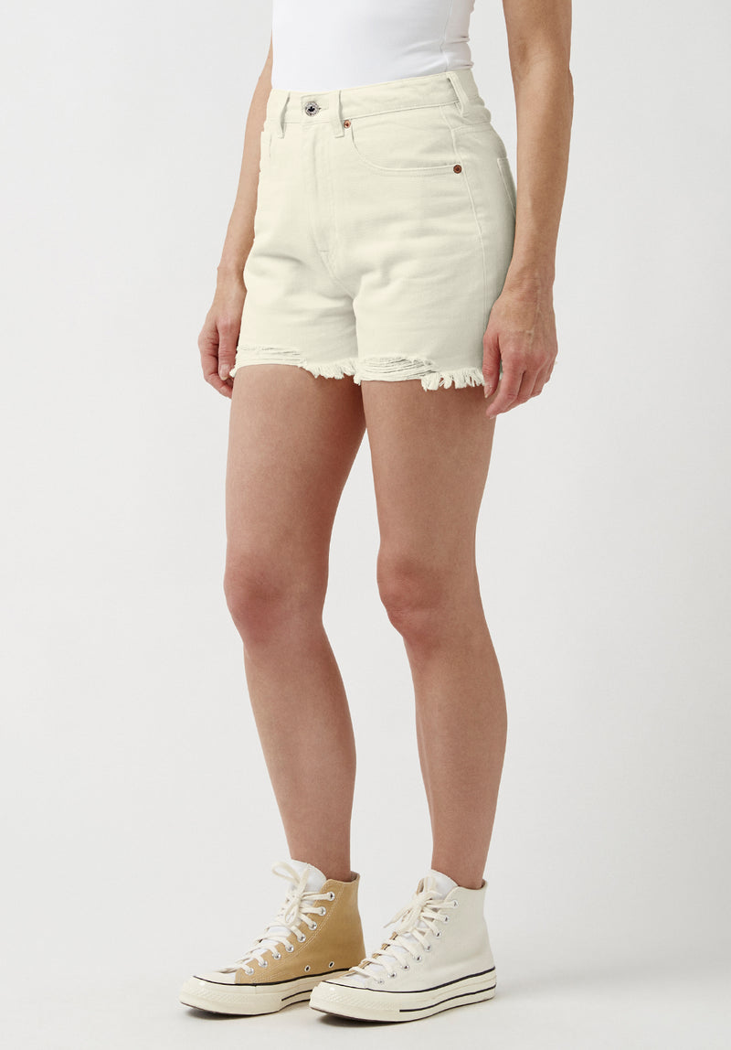 Buffalo David Bitton Super High Rise Joanna Frayed Shorts - BL15913 Color TURTLEDOVE