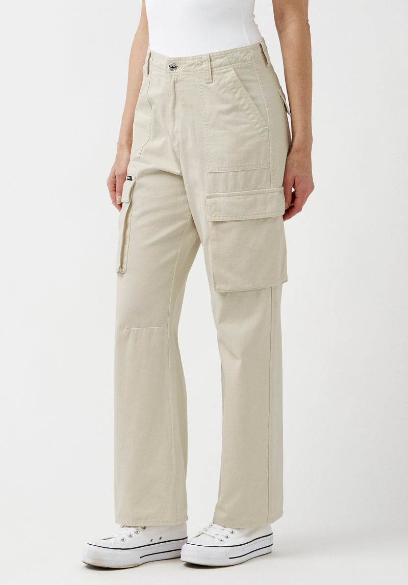 Buffalo David Bitton Low Rise Straight Gia Beige Cargo Pants - BL15915 Color TURTLEDOVE