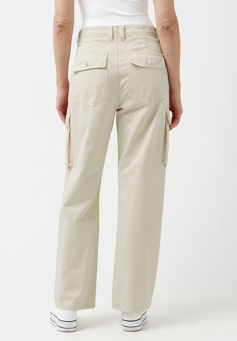 Buffalo David Bitton Low Rise Straight Gia Beige Cargo Pants - BL15915 Color TURTLEDOVE