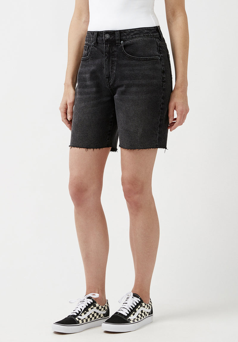 Buffalo David Bitton Maggie Whiskered Black Vintage Momo Shorts - BL15920 Color BLACK