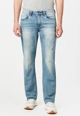 Jean décontracté pour homme Relaxed Straight Driven, indigo délavé - BM20606