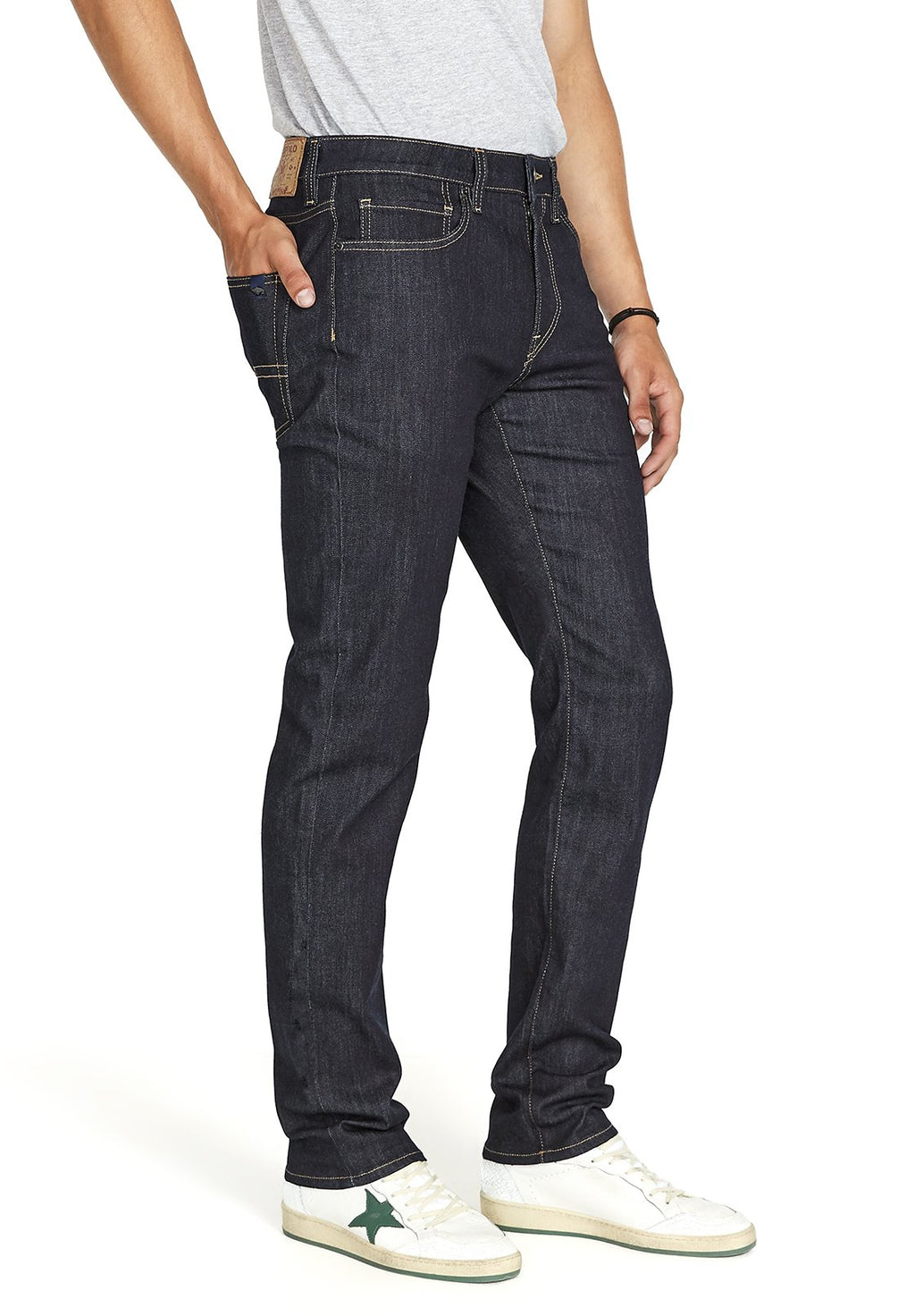 Gray store blue jeans
