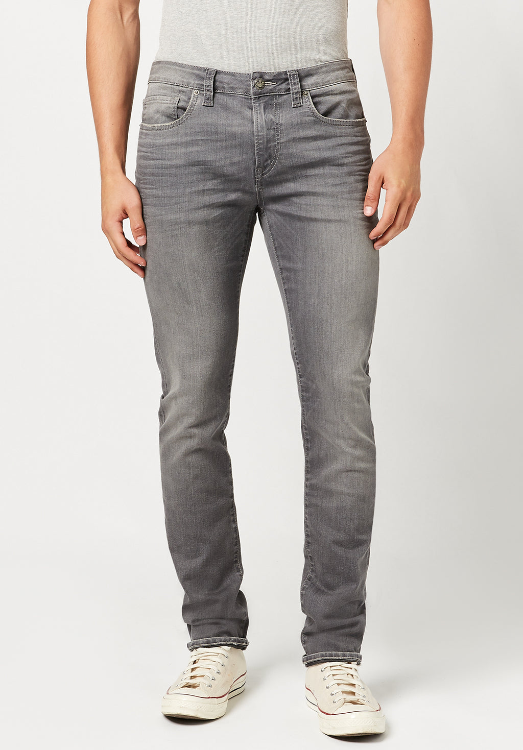 Dark Gray Slim Fit Jeans for Men by