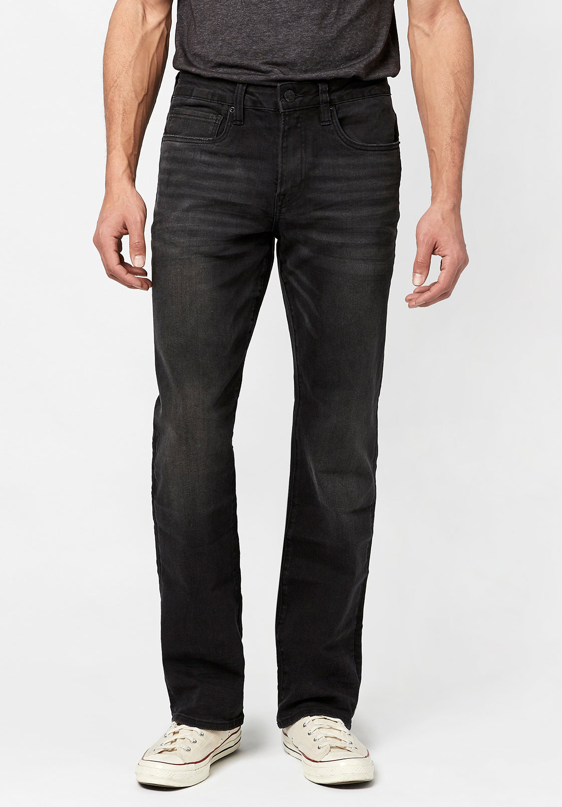 buffalo david bitton Relaxed Straight Driven Men's Jeans in Black Wash