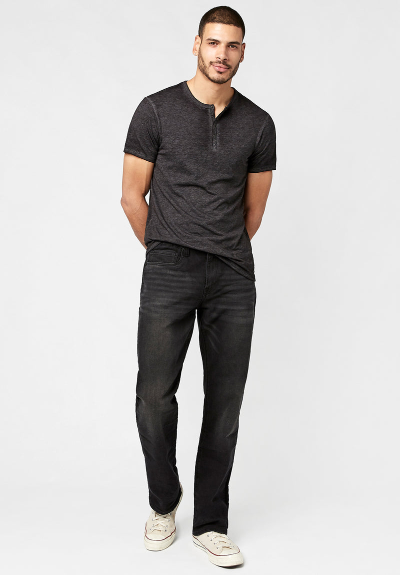 Buffalo David Bitton RELAXED STRAIGHT DRIVEN Black Jeans - BM22746