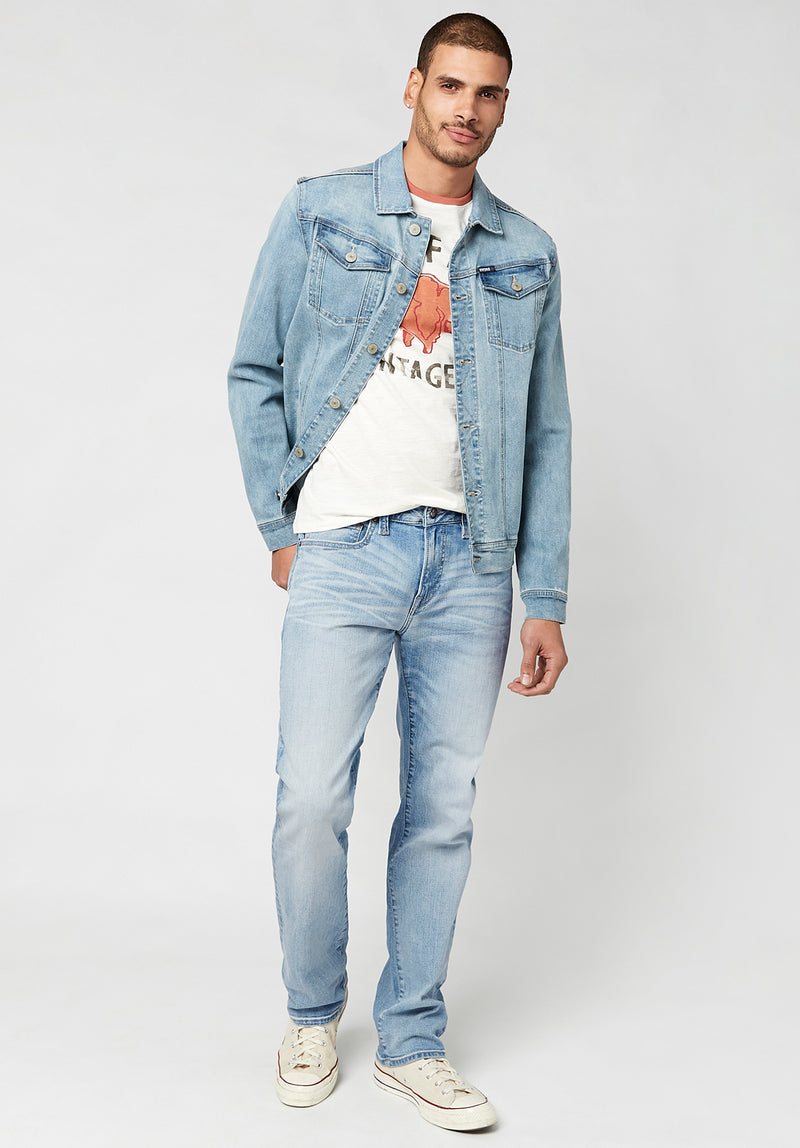 Straight Six Men's Jeans in Crinkled Light Blue - BM22762