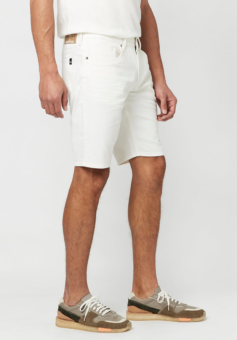 Buffalo David Bitton Super Stretch Slim Parker White Rinse Shorts - BM22775 Color PURE WHITE