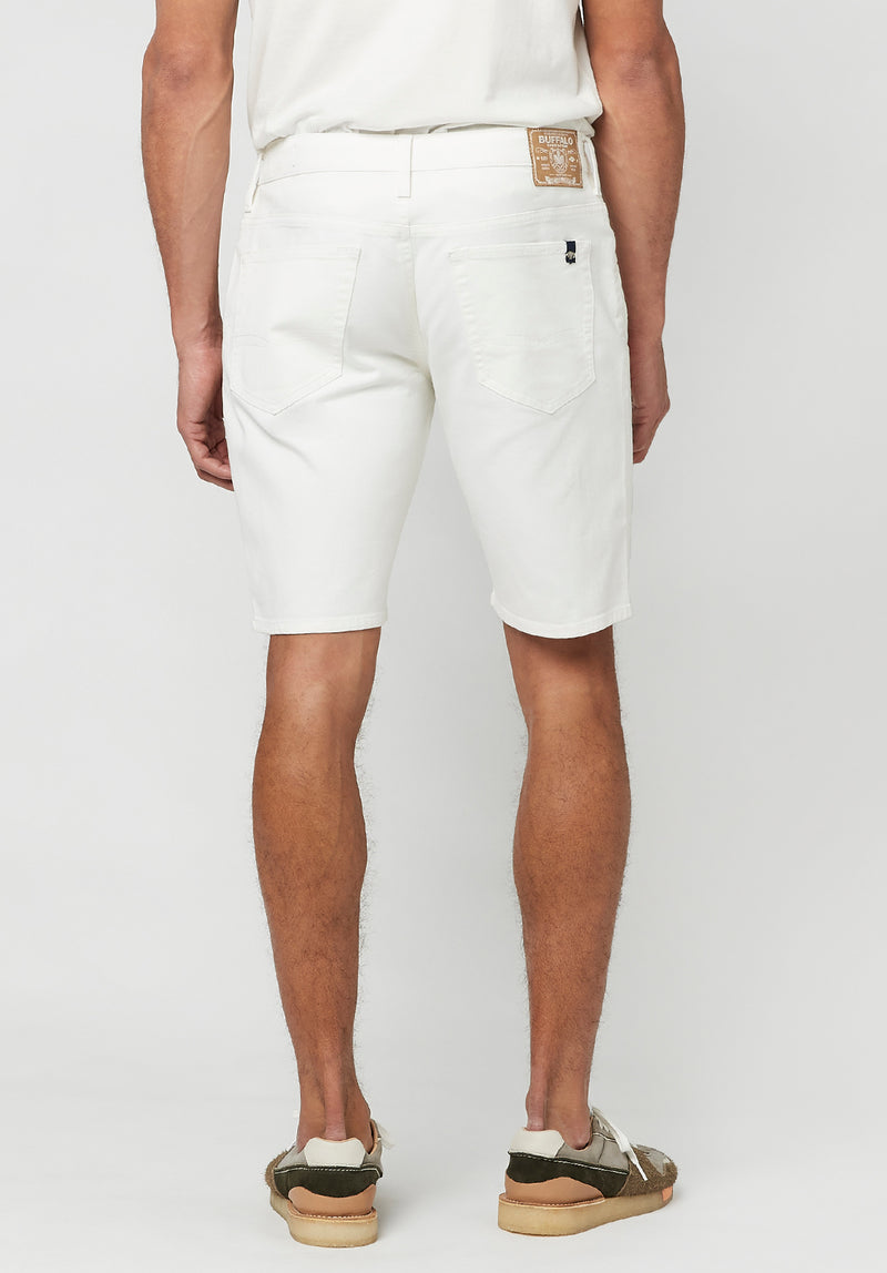 Buffalo David Bitton Super Stretch Slim Parker White Rinse Shorts - BM22775 Color PURE WHITE