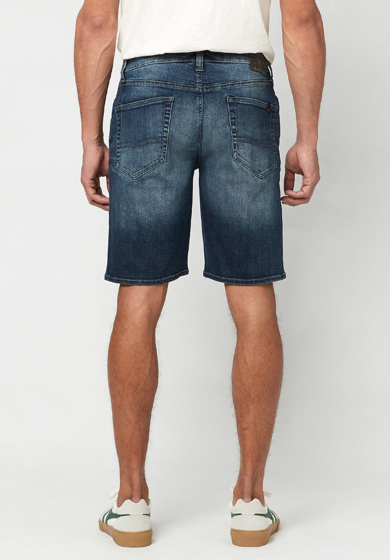 Buffalo David Bitton Worn Indigo RELAXED STRAIGHT DEAN Shorts - BM22781 color INDIGO