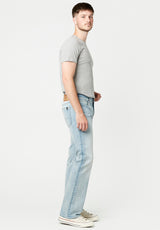 Slim Bootcut King Men's Jeans in Crinkled Bleached Blue - BM22791