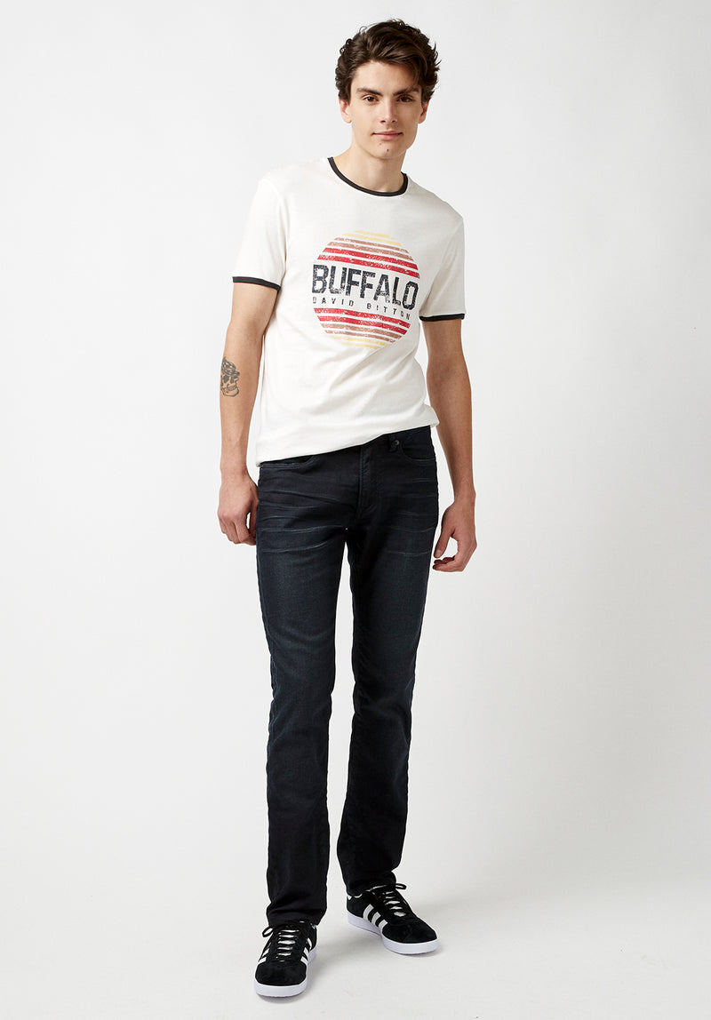 Buffalo David Bitton STRAIGHT SIX Coated & Sanded Jeans - BM22838 Color INDIGO