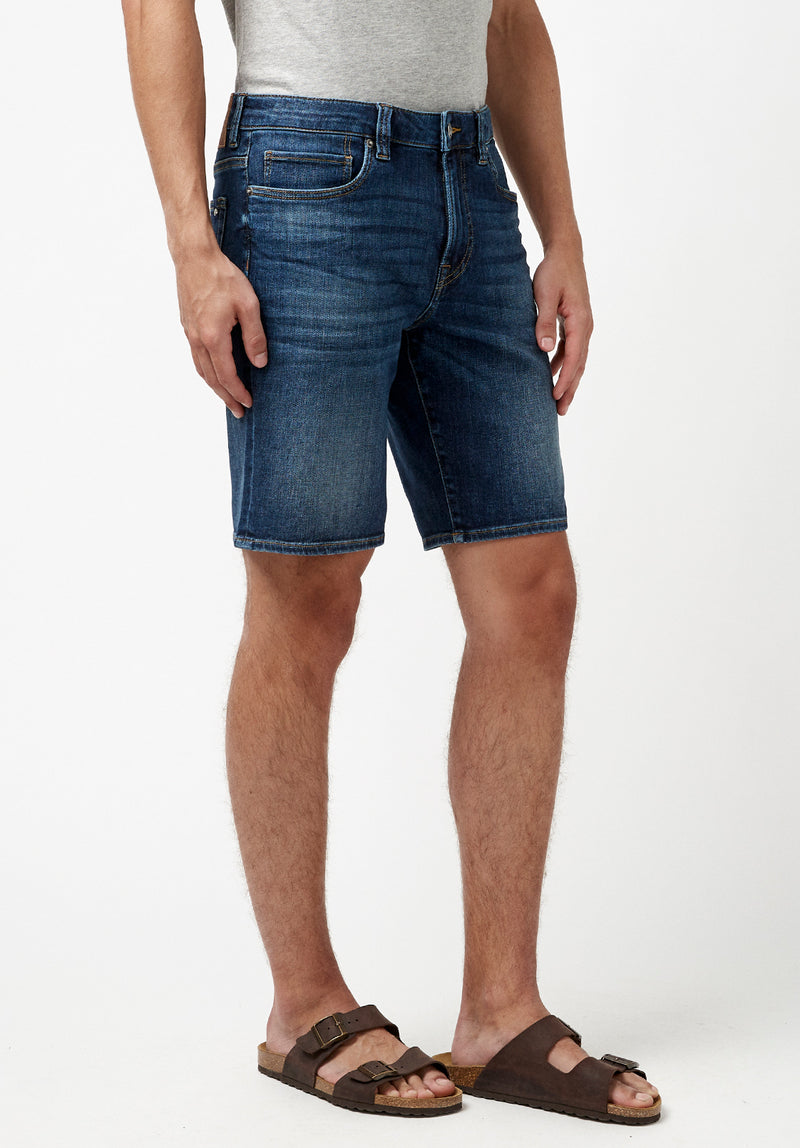 Buffalo David Bitton Super Stretch Relaxed Straight Dean Indigo Shorts - BM22851 Color INDIGO