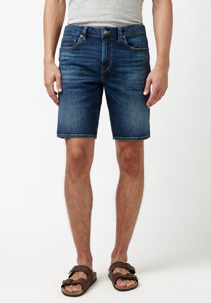 Buffalo David Bitton Super Stretch Relaxed Straight Dean Indigo Shorts - BM22851 Color INDIGO