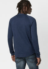 Buffalo David Bitton Kariver Henley Long Sleeve Shirt - BM23368 Color MIDNIGHT BLUE