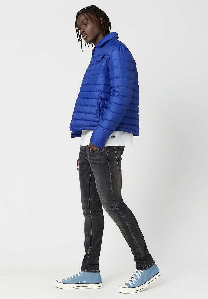 Buffalo David Bitton Cropped Jawine Puffer Jacket - BM23608 Color TRUE BLUE