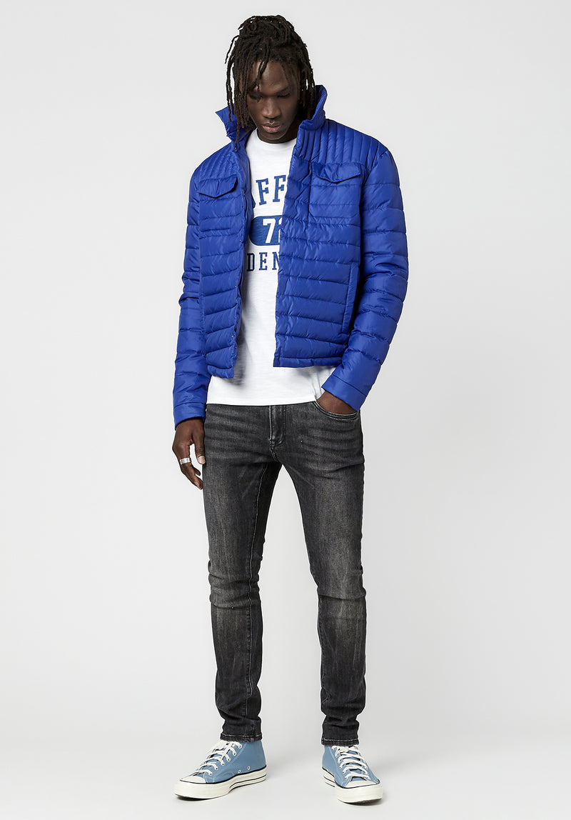 Jawine Men's Cropped Puffer Jacket in Blue – Buffalo Jeans CA
