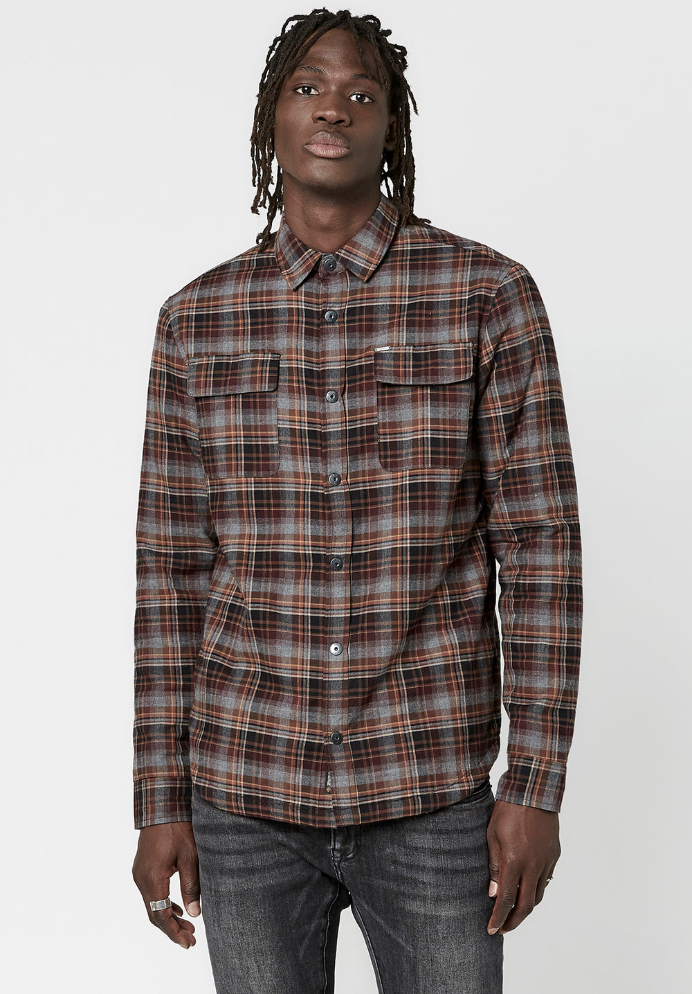 Soqer Men's Sherpa Lined Plaid Shacket, Charcoal – Buffalo Jeans CA