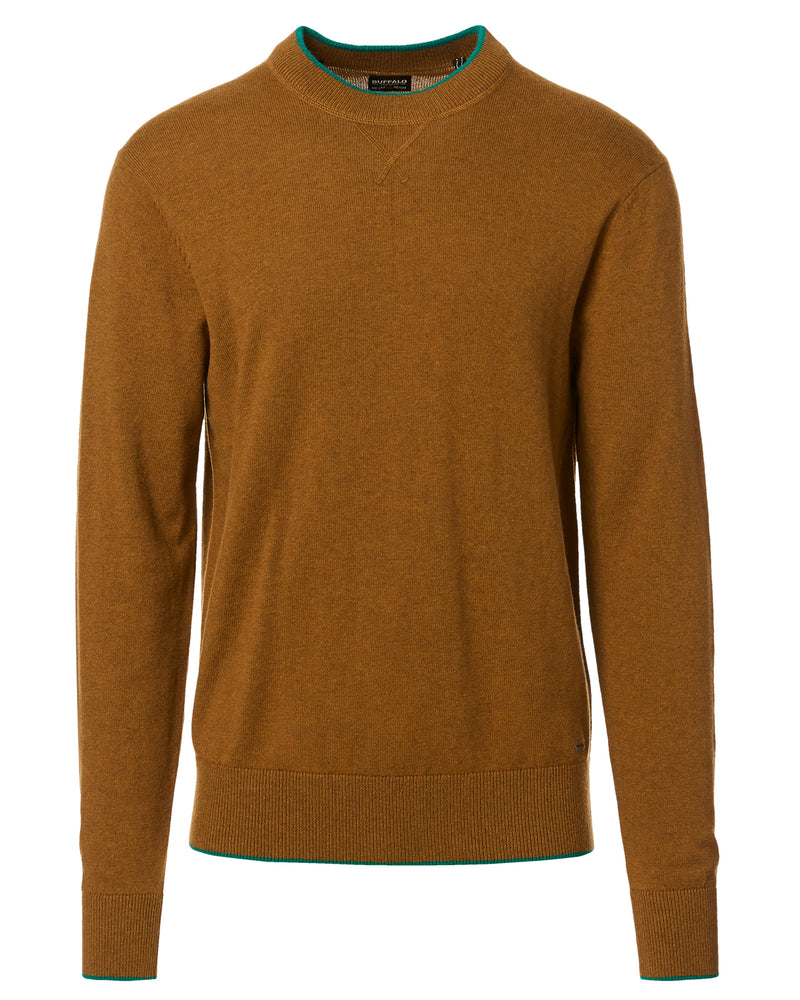 Wiquip Men's Merino Wool Sweater in Caramel - BM23686