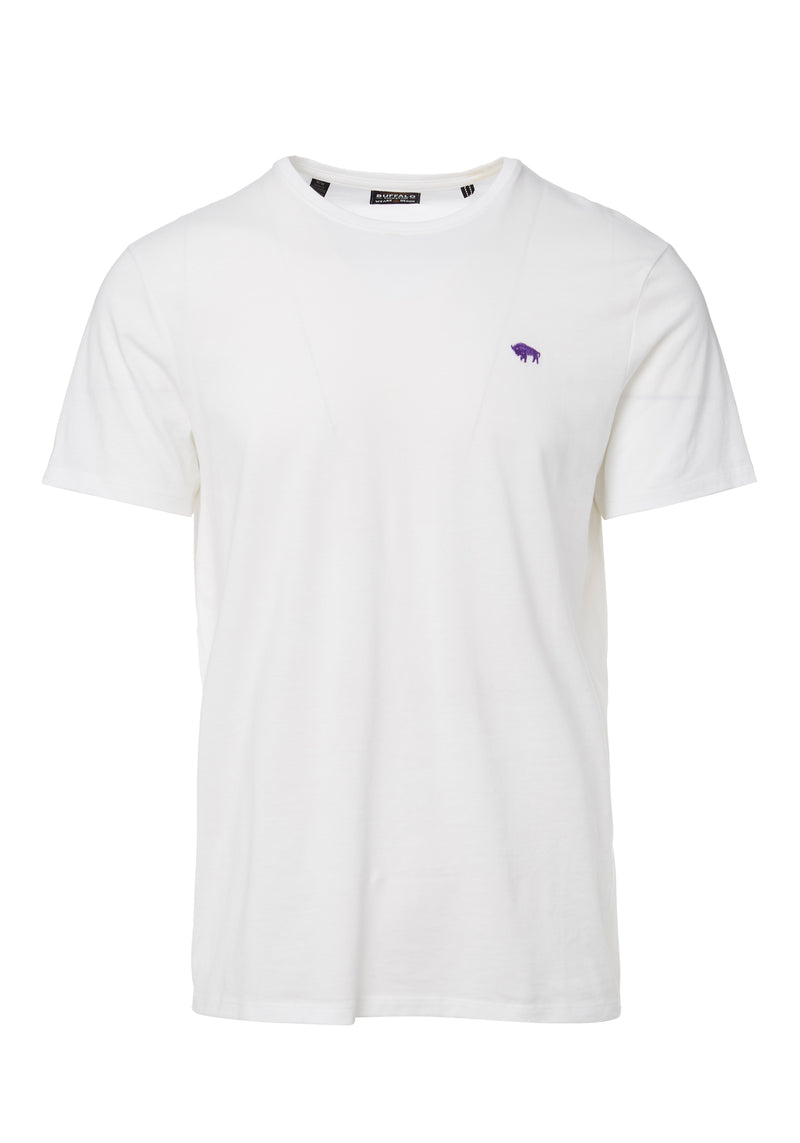 Buffalo David Bitton Supima Cotton Tipima White T-Shirt - BM23834  
