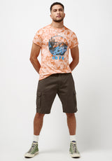 Buffalo David Bitton Tigels Tie Dye T-Shirt - BM23859 Color DUSTY ORANGE