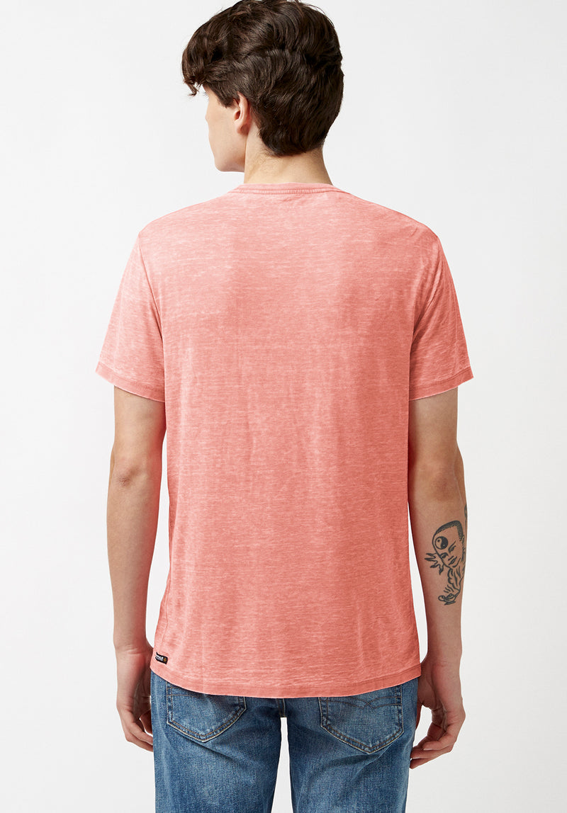 Buffalo David Bitton Tublis Sun Faded T-Shirt - BM23874 Color CORAL