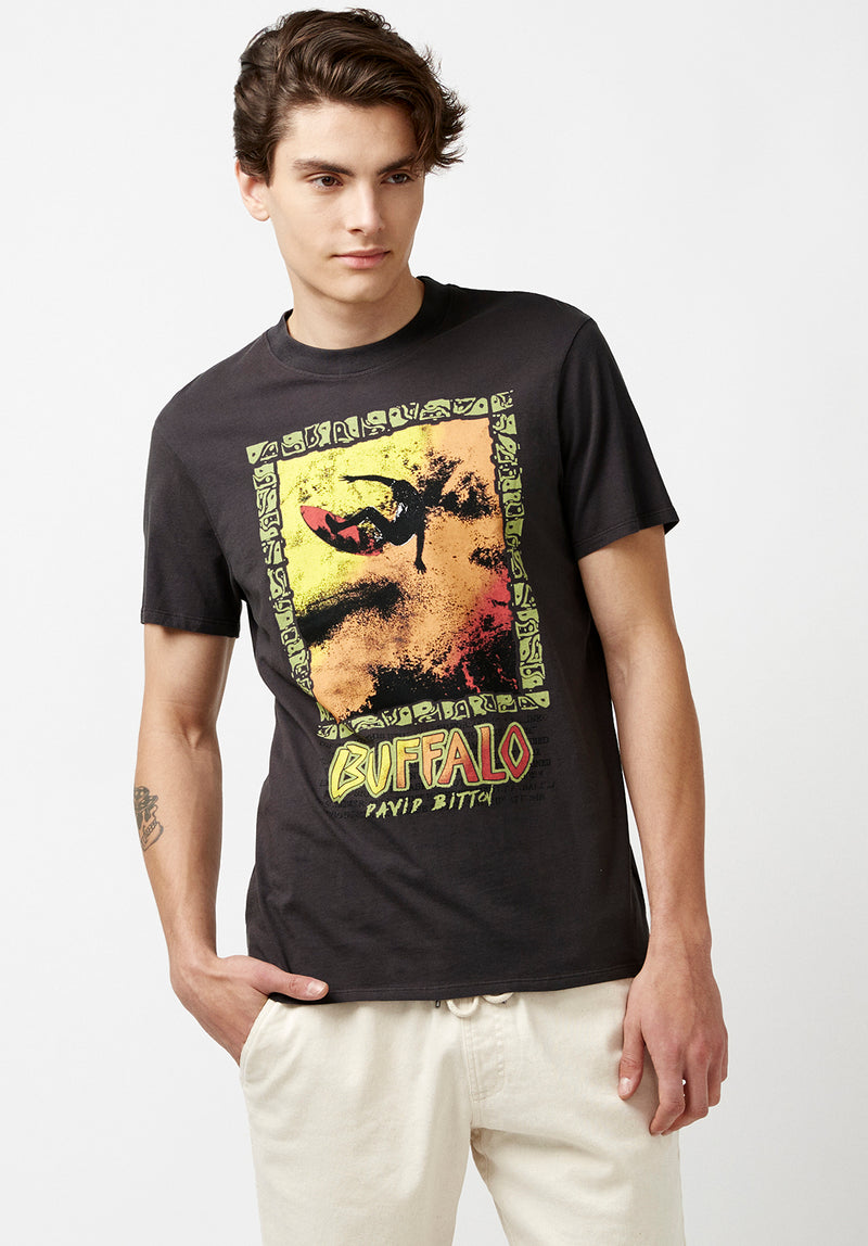 Buffalo David Bitton Tusurf Vintage Wash T-Shirt - BM23877 Color CHARCOAL