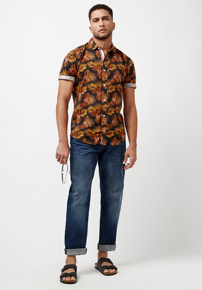Buffalo David Bitton Short Sleeves Slim Simad Print Shirt - BM23916  