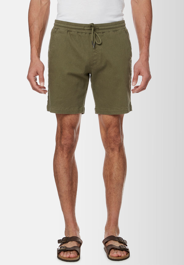 Buffalo David Bitton Higgers Cotton Twill Blend Army Green Shorts - BM23934 Color ARMY GREEN