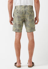 Buffalo David Bitton Hanuz Grey Scale Printed Shorts - BM23945 Color ARMY GREEN