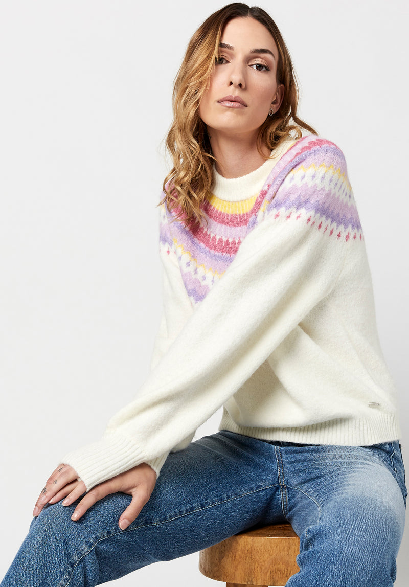 Buffalo David Bitton Karina Pastel Sweater - SW0555H Color EGRET